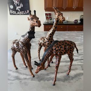 Genuine Leather Giraffe Decor Animal